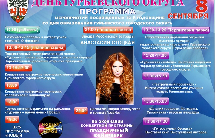 Приглашаем на торжественное мероприятие посвященное 72-ой годовщине со Дня образования Гурьевского городского округ